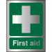 Brushed Aluminium Effect Acrylic Sign 2mm 150x200 First Aid Ref BACSP310-150x200 *Up to 10 Day Leadtime*