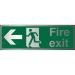 Brushed Alu Sign 1.5mm S/A FireExit Man Running&Arrow Left Ref BASP120450x150 *Up to 10 Day Leadtime*