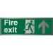 Brushed Alu Sign 1.5mm S/A FireExit Man Run Rght&Arrw Up Ref BASP129*Up to 10 Day Leadtime*
