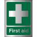 Brushed Alu Comp Sign 150x200 1.5mm Alu S/A backing First Aid Ref BASP310150x200 *Up to 10 Day Leadtime*