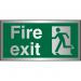 Brushed Alu Sign 300x150 1.5mm S/A FireExit Man Running Left Ref BASP319300x150 *Up to 10 Day Leadtime*