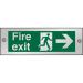 Clear Sign 300x100 5mm FireExit Man Running&Arrow Right Ref CACSP121300x100 *Up to 10 Day Leadtime*