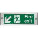 Clear Sign 300x100 5mm FireExit Man Running Left&Arrow blhc Ref CACSP122300x100 *Up to 10 Day Leadtime*