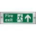 Clear Sign 300x100 5mm FireExit Man Running Right&Arrow Up Ref CACSP129300x100 *Up to 10 Day Leadtime*