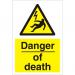 Construction Safety Board 400x600 4mm Fluted Danger of Death Ref CON034Cx400x600 *Up to 10 Day Leadtime*