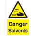 Construction Safety Board 400x600 4mm Fluted Danger Solvents Ref CON038Cx400x600 *Up to 10 Day Leadtime*