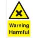 Construction Safety Board 400x600 4mm Fluted Warning Harmful Ref CON041Cx400x600 *Up to 10 Day Leadtime*