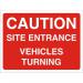 Construction Board 600x450 4mm Fluted Caution Site Entrance Ref CON045Cx600x450 *Up to 10 Day Leadtime*
