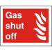 Photolu Fire Fighting Sign 300x200 1mm Plastic Gas shut off Ref FF111PLRP300x200 *Up to 10 Day Leadtime*