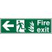 NHS Sign 600x200 1mm FireExit Man Running&Arrow Left Ref HSP120SRP600x200 *Up to 10 Day Leadtime*