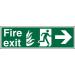 NHS Sign 600x200 1mm FireExit Man Running&Arrow Right Ref HSP121SRP600x200 *Up to 10 Day Leadtime*