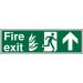 NHS Sign 600x200 1mm FireExit Man Running Right&Arrow Up Ref HSP129SRP600x200 *Up to 10 Day Leadtime*
