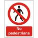 Prohibition Sign 300x400 1mm Plastic No pedestrians Ref P112SRP-300x400 *Up to 10 Day Leadtime*