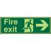 Photolum Sign 2mm 300x100 FireExit Man Running&Arrow Right Ref PACSP121300x100 *Up to 10 Day Leadtime*
