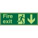 Photolum Sign 2mm 300x100 FireExit Man Run Right&Arrow Down Ref PACSP124300x100 *Up to 10 Day Leadtime*