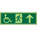 Photol Exit Sign 2mm Wheelchair Picto/Man run right Arrow up Ref PDSP094450x150 *Up to 10Day Leadtime*
