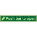 Photolum Safe Sign 600x100 1mm Push Bar To Open Arrow right Ref PSP056SRP600x100 *Up to 10 Day Leadtime*