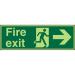 Photolum Sign 450x150 1mm FireExit Man Running&Arrow Right Ref PSP121SRP450x150 *Up to 10 Day Leadtime*