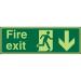 PhotolumSgns 450x150 FireExit Man Running Right&Arrow Down Ref PSP124SRP450x150 *Up to 10 Day Leadtime*