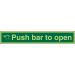 Photolum Safe Sign 600x100 1mm Plastic Push Bar To Open Ref PSP127SRP600x100 *Up to 10 Day Leadtime*