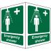 Protruding Sign 2 faces 150x200 each 1mm Emergency Shower Ref SP314SRP150x200 *Up to 10 Day Leadtime*