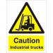 Warning Sign 300x400 1mm Plastic Caution Industrial trucks Ref W0135SRP300x400 *Up to 10 Day Leadtime*