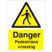 Warning Sign 300x400 1mm Plastic Danger Pedestrians crossing Ref W0184SRP300x400 *Up to 10 Day Leadtime*