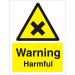 Warning Sign 300x400 1mm Plastic Warning - Harmful Ref W0196SRP-300x400 *Up to 10 Day Leadtime*