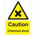 Warning Sign 300x400 1mm Plastic Caution - Chemical store Ref W0197SRP-300x400 *Up to 10 Day Leadtime*