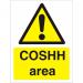 Warning Sign 300x400 1mm Semi Rigid Plastic COSHH area Ref W0202SRP-300x400 *Up to 10 Day Leadtime*