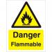 Warning Sign 300x400 1mm Plastic Danger - Flammable Ref W0211SRP-300x400 *Up to 10 Day Leadtime*