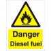Warning Sign 300x400 1mm Plastic Danger - Diesel fuel Ref W0218SRP-300x400 *Up to 10 Day Leadtime*
