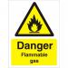Warning Sign 300x400 1mm Plastic Danger - Flammable gas Ref W0220SRP-300x400 *Up to 10 Day Leadtime*