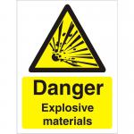 Warning Sign 300x400 1mm Plastic Danger Explosive materials Ref W0228SRP300x400 *Up to 10 Day Leadtime* 136481