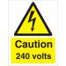 Warning Sign 300x400 1mm Plastic Caution - 240 volts Ref W0250SRP-300x400 *Up to 10 Day Leadtime*