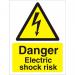 Warning Sign 300x400 1mm Plastic Danger Electric shock risk Ref W0258SRP300x400 *Up to 10 Day Leadtime*