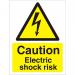 Warning Sign 300x400 1mm Plastic Caution Electric shock risk Ref W0259SRP300x400 *Up to 10 Day Leadtime*