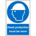 WarehouseSign 400x600 Plastic Head protection must be worn Ref WPM01SRP400x600 *Up to 10 Day Leadtime*