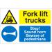 Warehouse Sign 600x400 1mm Plastic Fork lift trucks - Stop Ref WPM09SRP-600x400 *Up to 10 Day Leadtime*