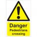 Warehouse Sign 400x600 Plastic Danger Pedestrians crossing Ref WPW03SRP400x600 *Up to 10 Day Leadtime*