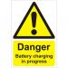 Warehouse Sign 400x600 1mm Plastic Danger battery charging Ref WPW06SRP-400x600 *Up to 10 Day Leadtime*
