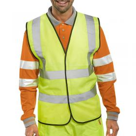 5 Star Facilities High Visibility Waistcoat Full App Medium Yellow/Black Piping 136714