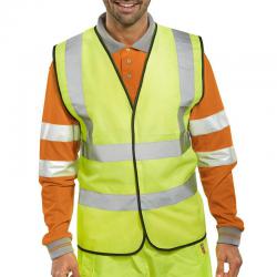 5 Star Facilities High Visibility Waistcoat Full App XL YellowBlack Piping 136722
