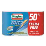 Regina Blitz Kitchen Towel No Smears Recycled Pure Pulp 70 Sheets per Roll White Ref 1105180 [Pack 3] 137748