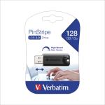 Verbatim Pinstripe Flash Drive 3.0 128GB Black Ref 49319 138064