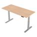 Trexus Sit-Stand Desk Height-adjustable Silver Leg Frame 1800/800mm Maple Ref HA01016