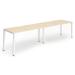 Trexus Bench Desk 2 Person Side to Side Configuration White Leg 2800x800mm Maple Ref BE351