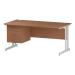 Trexus Rectangular Desk White Cantilever Leg 1600x800mm Fixed Pedestal 3 Drawers Beech Ref I001702