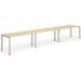 Trexus Bench Desk 3 Person Side to Side Configuration Silver Leg 4800x800mm Maple Ref BE406