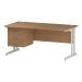 Trexus Rectangular Desk White Cantilever Leg 1600x800mm Fixed Pedestal 3 Drawers Oak Ref I002671